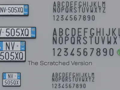 Customizable Italian License Plate 3D Pack  4 Sizes  4k PBR v3 Low-poly 3D model