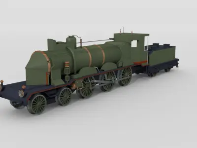 Historical Swiss steam locomotive 3D model