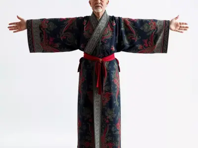 Elegant Kimono model pack Low-poly 3D model