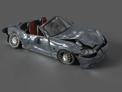 MX-5 NBFL wrecked weathered Low-poly 3D model