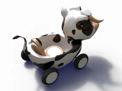 Cow Car Low-poly 3D model