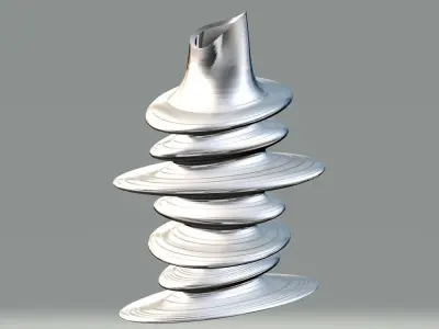 Modern Flat Twisted Pebble Vase 3D print model