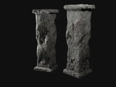 Ancient Column for Games Low-poly 3D model