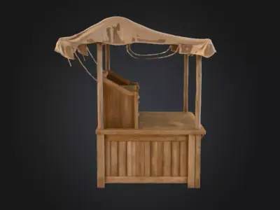 Market Stall Display Low-poly 3D model