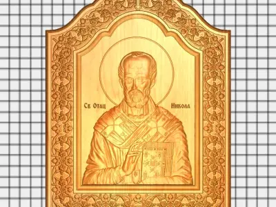 Orthodox Serbian Icons and Saint Nicholas for CNC Wood 3D model