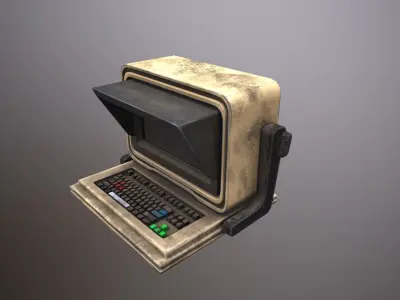 sci-fi computer Low-poly 3D model