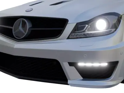 Mercedes-Benz C63 AMG Low-poly 3D model
