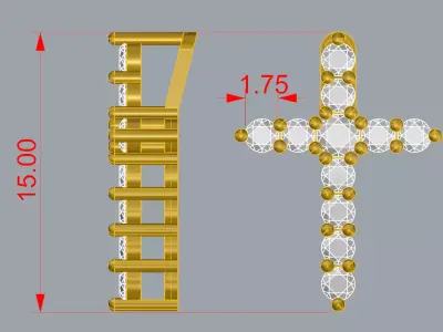 Elegant Corss Pendant Jewelry Gold 3D print model