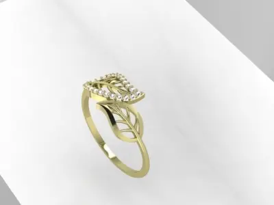 leaf ring 3D print model order