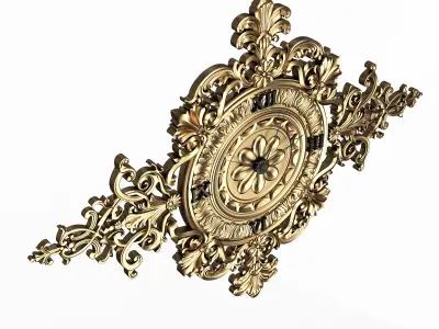 Classic Wall Clock 013 Gold Low-poly 3D model