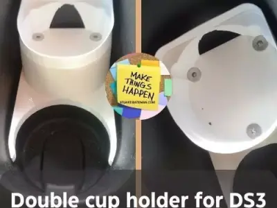 CITROEN DS3 DOUBLE CUP CONSOLE HOLDER Free 3D print model