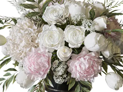 Flower Set 082 cute bouquet 3D model