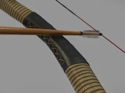 Traditional Hungarian Recurve Bow Low-poly 3D model