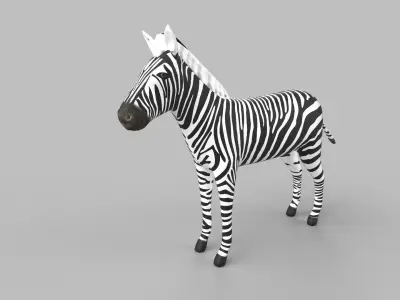 zebra Low-poly 3D model