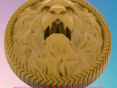 Ornament lion 3D MODEL STL FILE FOR CNC ROUTER LASER 3D print model
