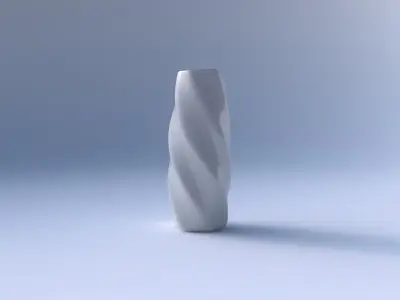 Vase twisted arc hexagon smooth 3D print model