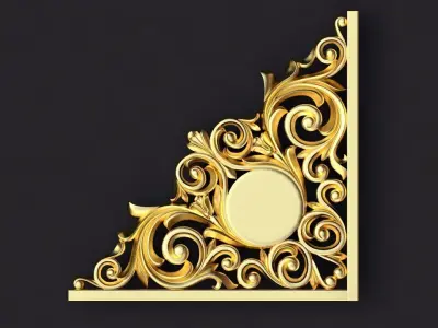 Central decor ornament for furniture 3D model 779