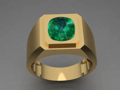 Emerald Men Ring 3D print model