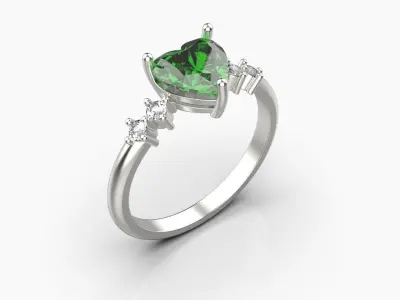 Ring with a heart  3D print model