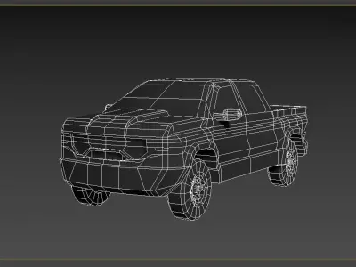Standard Cab Pickup Truck 4x4 LOWEST Low-poly 3D model