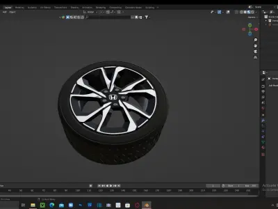 Honda Weels With Basic Tire 3D model
