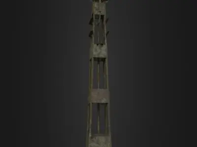 Old Worn Street Light 06 Low-poly 3D model