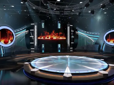 Virtual TV Studio Entertainment Set 5 3D model