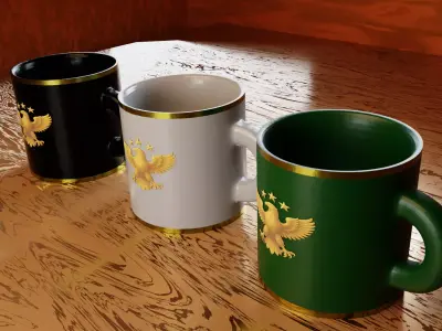 Mug Golden Sip  Luxury Coffee Cup  Model 3D model