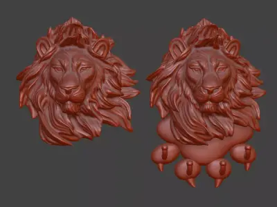Lion Head Keyholder and wall decoration  3D print model