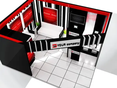 Booth Exhibition Stand a581 3D model