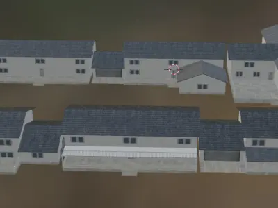 suburban houses 3D model