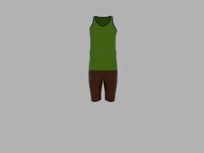 Sport Suit Low-poly 3D model 7