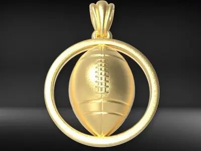 American Football Ball Sport Game Fan Charm Pendant Necklace  3D print model