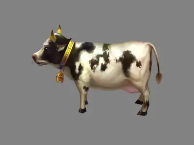 Cartoon cow Low-poly 3D model