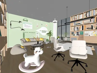Modern other educational space Psychological consultation room  3D model