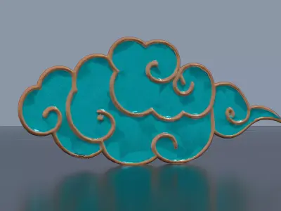 Traditional Chinese Auspicious Cloud Motifs Low-poly 3D model