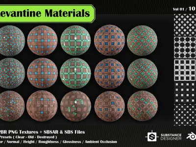 30 High quality Levantine material SBS and SBSAR files 3D model