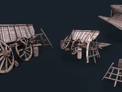 Cart 3D model Low-poly 3D model