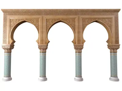 Arch in oriental style  Arched Doorway Oriental Portal Arcade  3D model