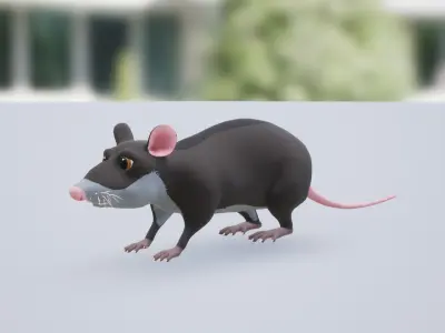 Cartoon Rat Low-poly 3D model
