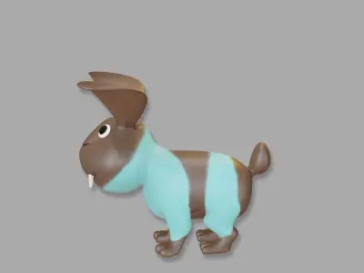 Bunny toon style 3 Low-poly 3D model