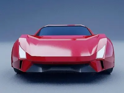 Lowpoly Futuristic vehicle concept Low-poly 3D model