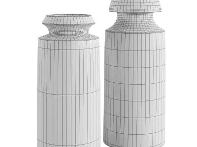Black and White Ceramic Vases 3D model
