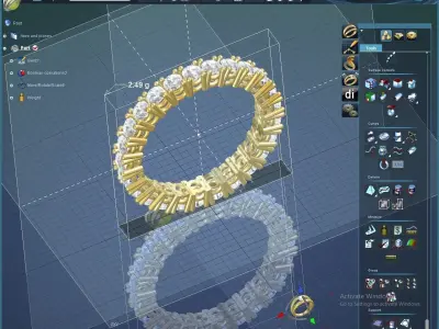 Wedding ring 3D print model 11