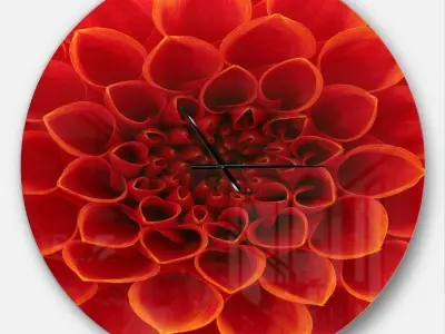Flower with Dense Petals Wall Clock Free 3D model