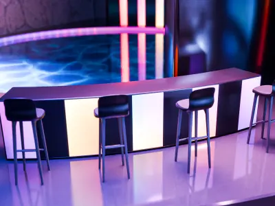 Futuristic Car Expo Booth  High-Quality 3D Vehicle Showcase 3D model