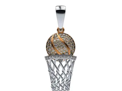 Pendant BasketBall 3D print model