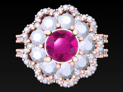 Diamond Ring - Womens Rings - N3558 3D print model
