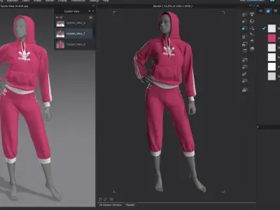 Sports Wear N1 24  Marvelous Designer CLO3D ZPRJ FBX OBJ MTL 3D model