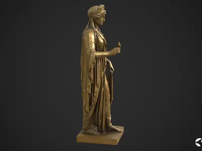 Hope Antique Statue - Old Gold Low-poly 3D model